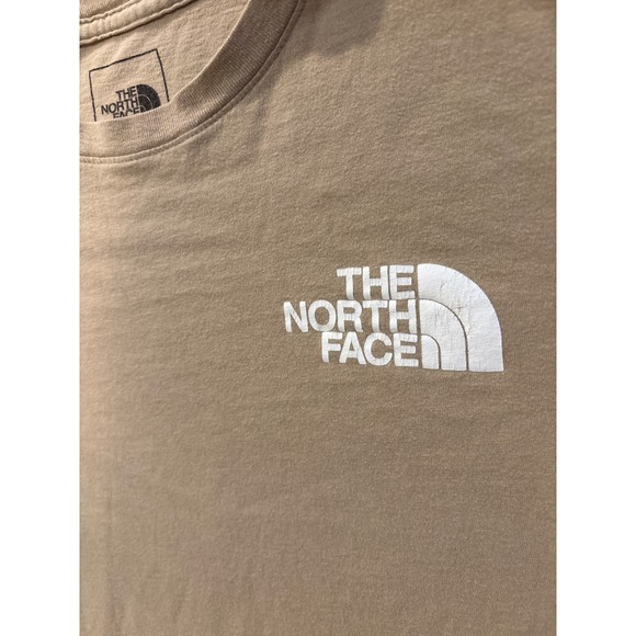The North Face Mens Beige Cotton Short‎ Sleeve Graphic Logo T-Shirt Small Tan - Picture 3 of 11